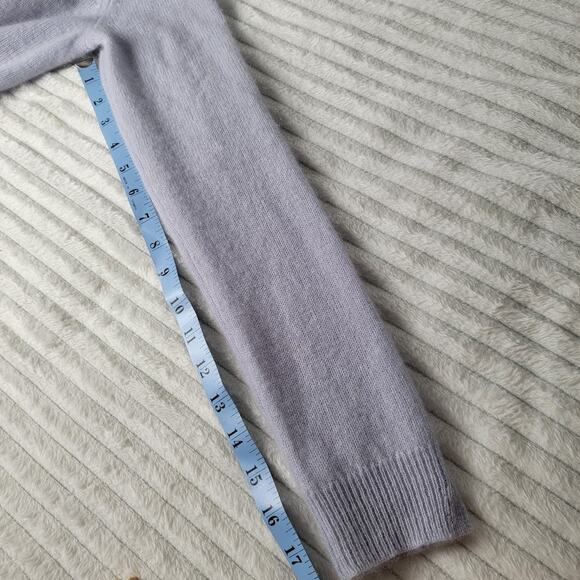 White + Warren Cardigan Sweater Small Light Blue 100% Cashmere Drape Open Front - Picture 9 of 9